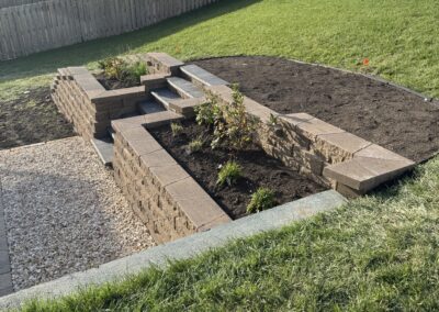 Retaining Wall with Steps in Omaha, Nebraska